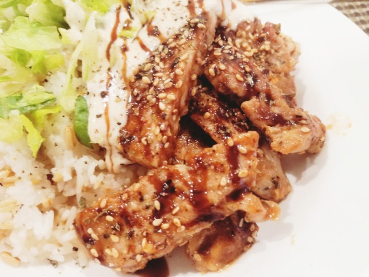  목살 스테이크랑 김치찌개