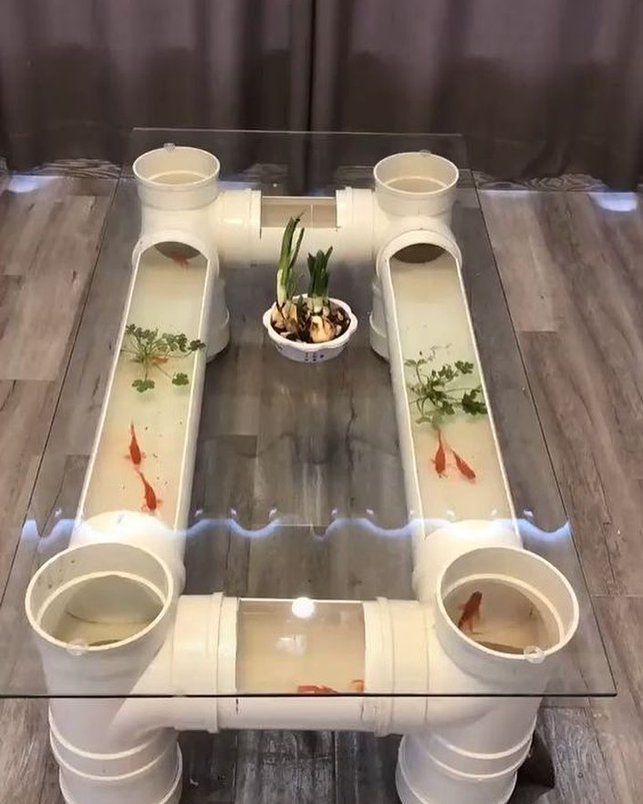 DIY 배관 파이프 피시 테이블 물고기 어항 티테이블 만들기