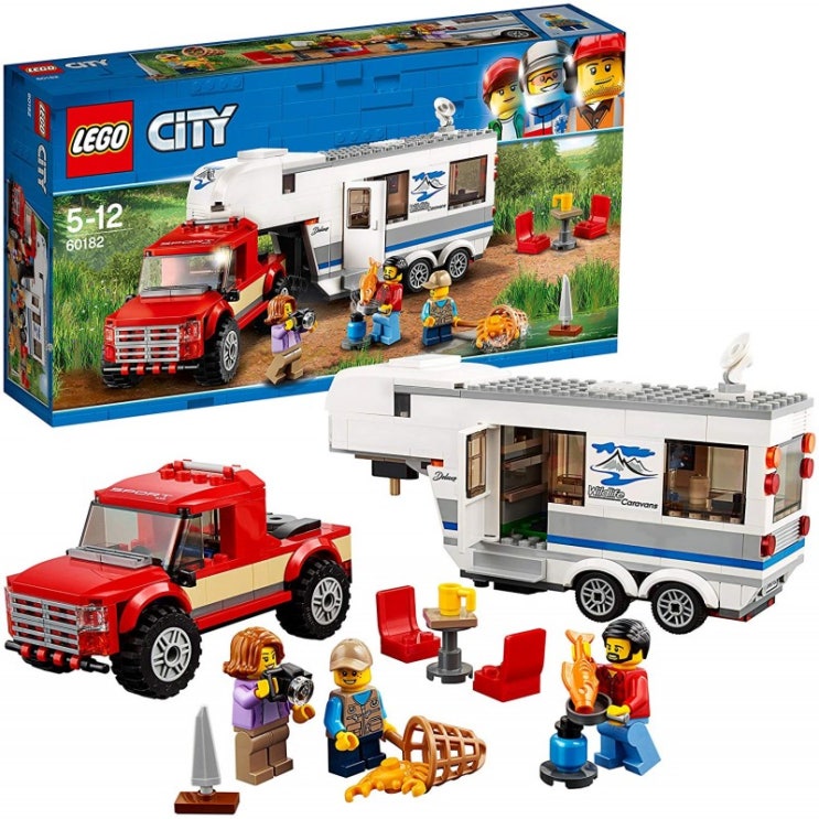  레고 LEGO 시티 캠핑 밴과 픽업 트럭 60182 블록 장난감 