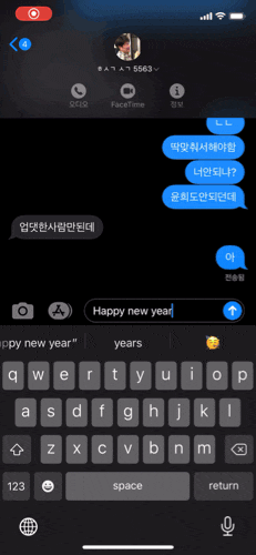 아이폰 아이메세지 Happy New Year 깨알 팁 애니메이션 효과 새해 인사 (그 외 효과들)