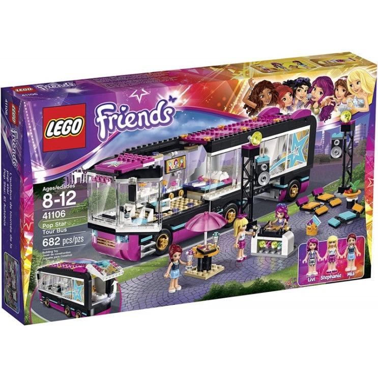  LEGO Friends 41106 팝 스타 투어 버스 빌딩 키트 