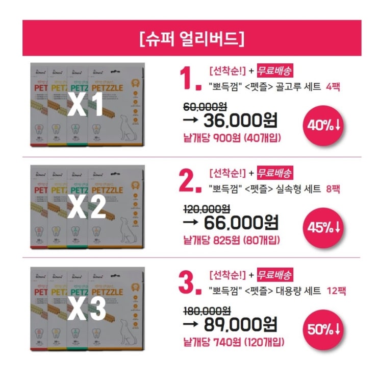  강아지 양치껌 펫즐 와디즈 펀딩 40배 초과 달성!