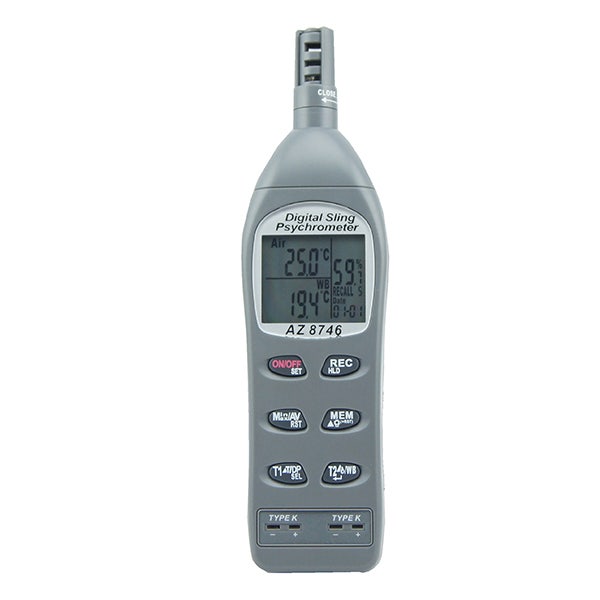 8746 AZ.디지털 온 습도계 . Digital Psychrometer with Dual Channel Type K ...