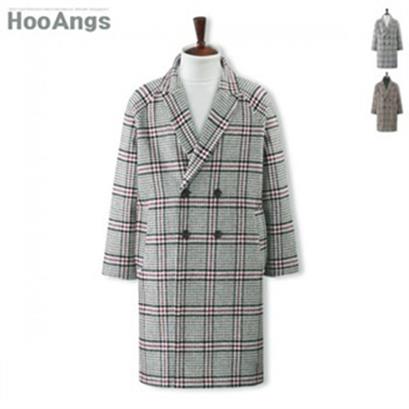  [후앙스] 오버핏 하운드믹스 더블 누빔 롱코트 NDJK2320 (70,000원)
