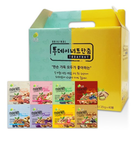  2020년 최저가 내일배송   자연루 투데이넛 너트한줌 8종 견과류 선물세트   [15,920원]