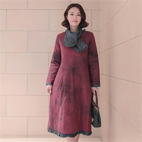  H8079 프릴 머플러세트 원피스 엄마생활한복 50대60대중년여성개량한복 (162,320원)