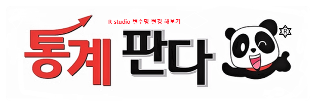  [R studio] 변수명을 바꿔보기 [p.s 엑셀이 더 편함]