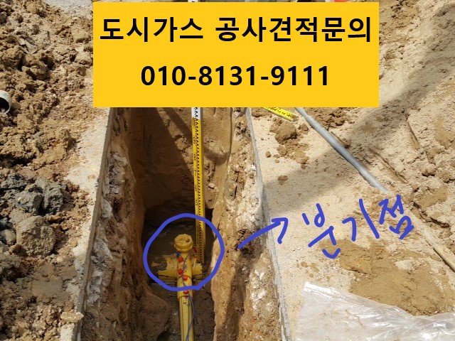  부산 도시가스 인입배관공사(기존관에서 분기하여 수요가까지 공사 과정과 견적 산출)