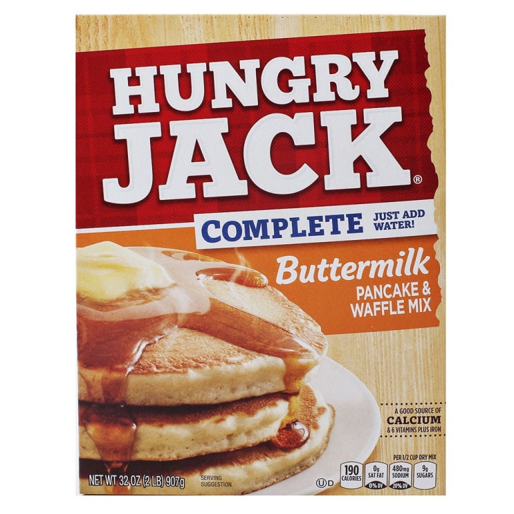  (오늘혜택) Hungry Jack 컴플리트 버터밀크 팬케이크 앤 와플 믹스 1개 907g 최저가