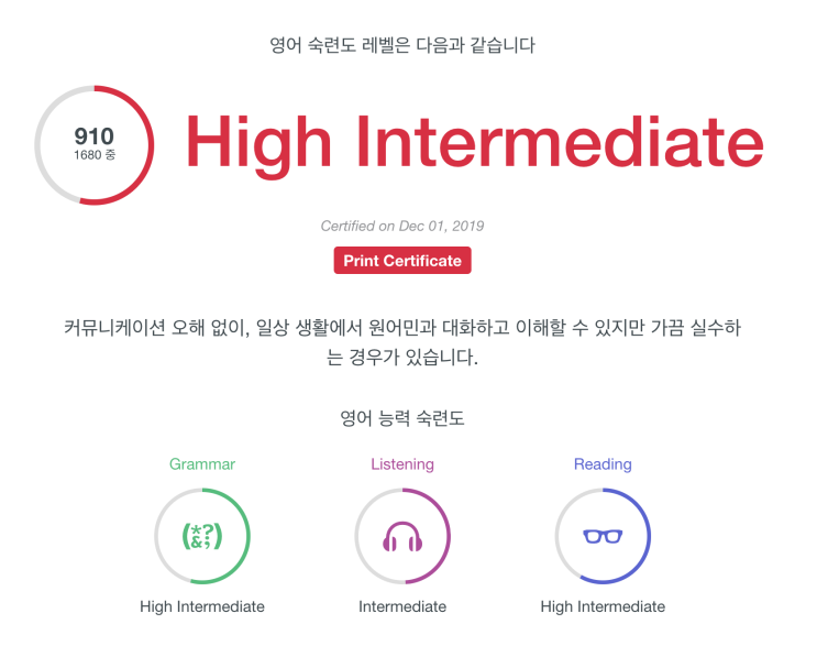  [영어회화/패스트원/강남] 12월 레벨테스트