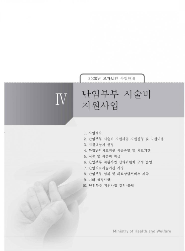  2020년 난임부부 시술비지원 사업 지침