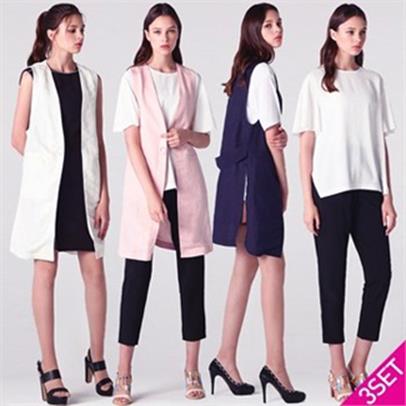  3SET [홈쇼핑방송/르오트(LeOT)] 타임리스 에디션 린넨 베스트 풀코디 3종세트(롱베스트+블라우스+팬츠)-사 (11,520원)