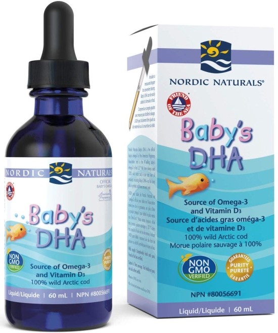 우리 아이들을 위한Nordic Naturals Baby's DHA Liquid - Omegas From Arctic Cod Liver Oil Support Brain, Vision and Healthy Development, With Vitamin A and Vitamin D3, 2 Ounce