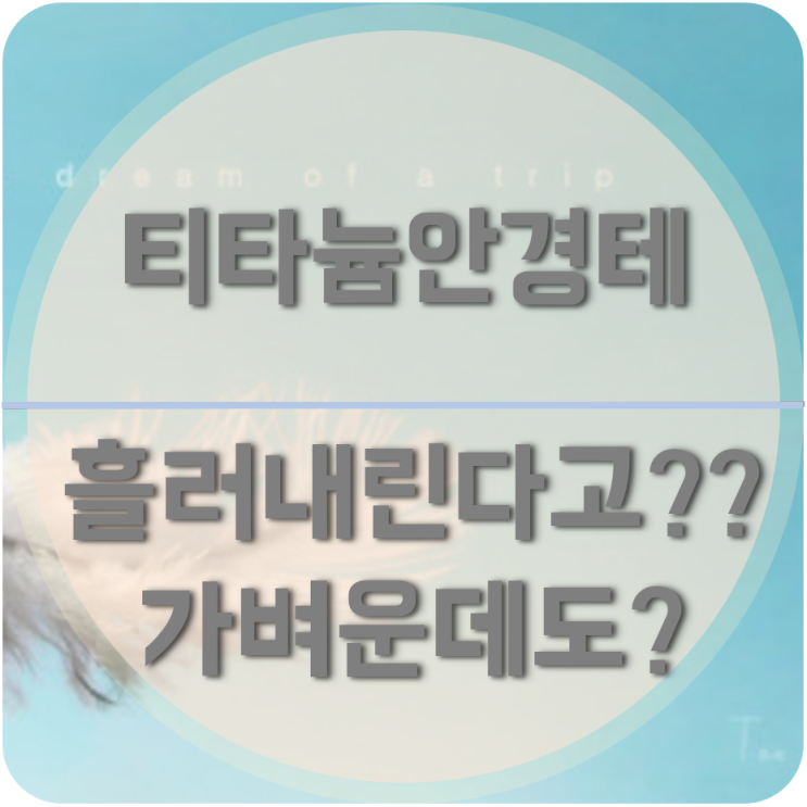  티타늄안경테 : 어라? 안경 흘러내림이 심하네??