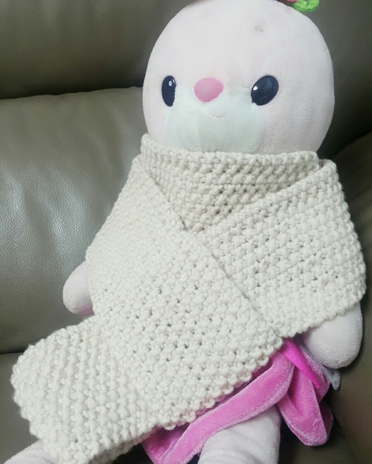 대바늘 뜨개질 멍석뜨기 목도리만들기 대바늘 뜨개질 멍석뜨기 목도리만들기