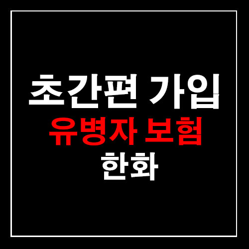  한화 초간편 가입 유병자 보험