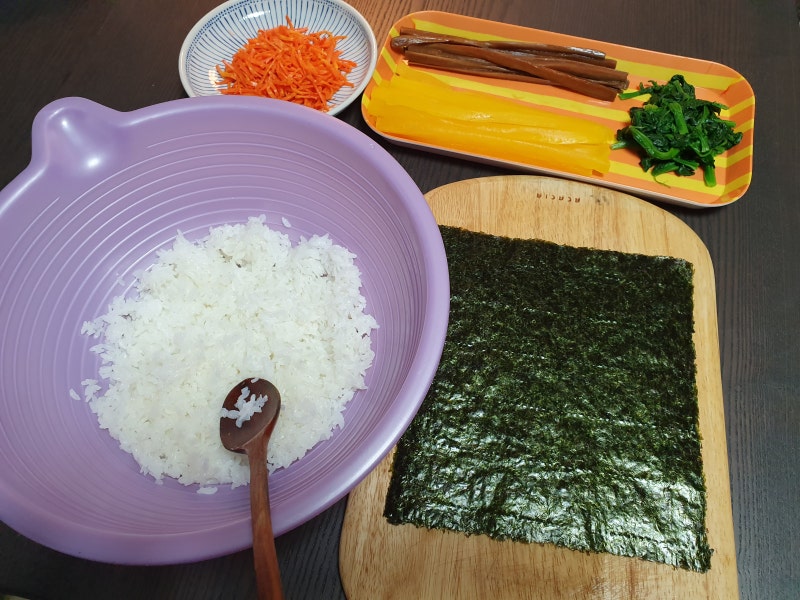 김슾 비건 야채김밥 gimsp! 김레시피 김발없이 맛살김밥 만들기 : 네이버 블로그
