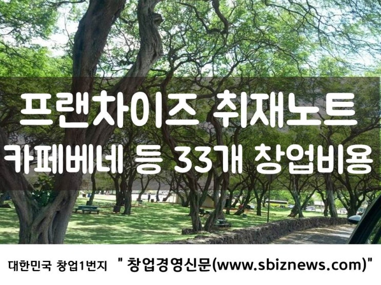  프랜차이즈 취재노트 - 카페베네 등 33개 창업비용