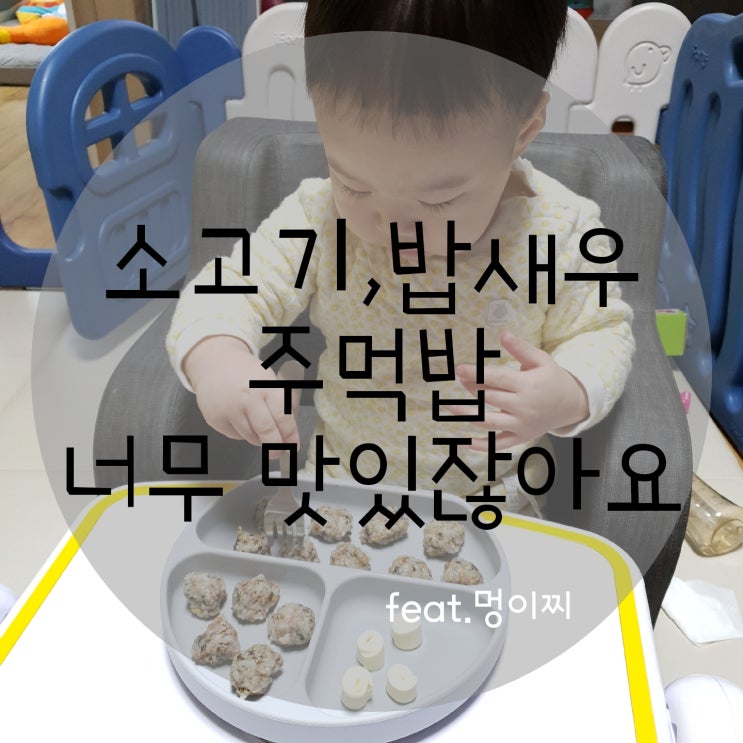  아기 주먹밥 소고기&밥새우 넣었더니!