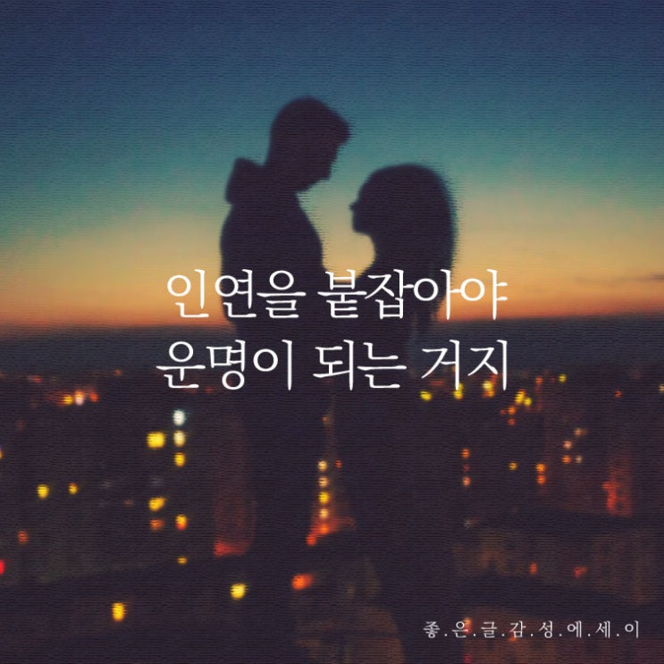  [영화 속 김종욱 찾기 명대사] 인연을 붙잡아야 운명이 되는 거지