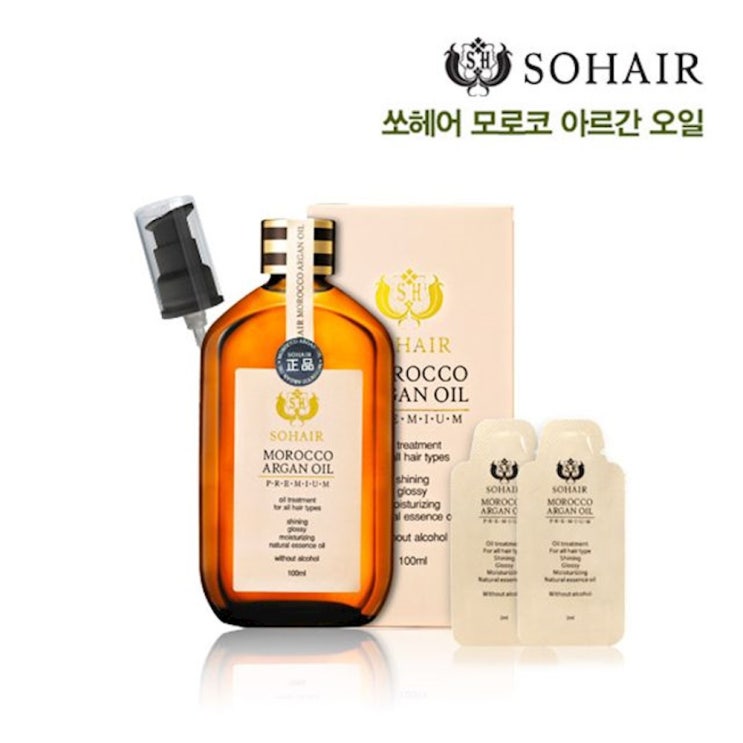 최저가확인  쏘헤어 모로코 아르간 오일 100ml1병펌프1개 린스 일반샴푸 두피관리 1개 