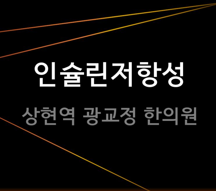  인슐린저항성 원인, 증상, 진단, 개선방법