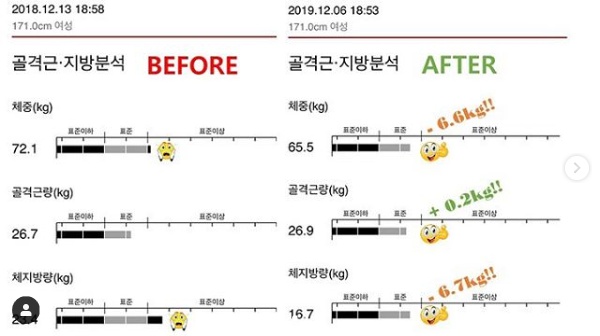  [다산필라테스] 인바디 비포앤애프터 굳은몸을 스트레칭 해주세요!