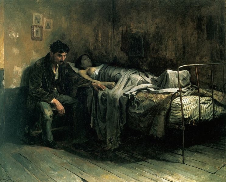 "La Miseria", Cristobal Rojas, 1886