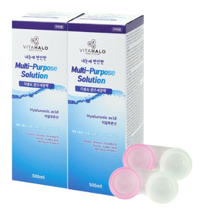  2020년 최저가추천 리뷰   비타할로 히알루론산 함유 렌즈세정액 500ml 2개 + 렌즈케이스 2개   [6,990원]