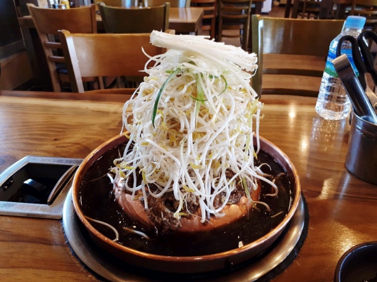  경기광주맛집 장지리막국수  높이 30cm 소불고기 전골 주는 막국수