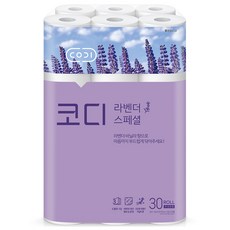  [쿠팡 특가] 10,500원 (24% 할인) 코디 라벤더 3겹 롤화장지 30 m