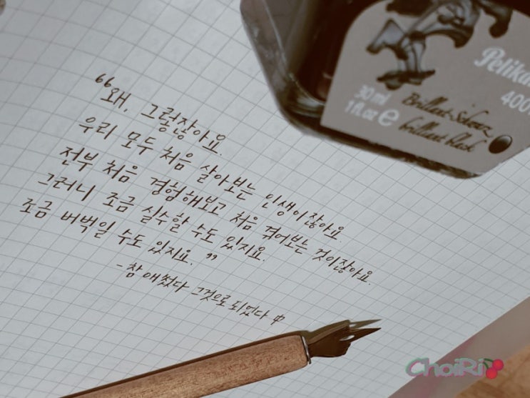  마음의힐링 만년필손글씨 참애썼다그것으로되었다 필사