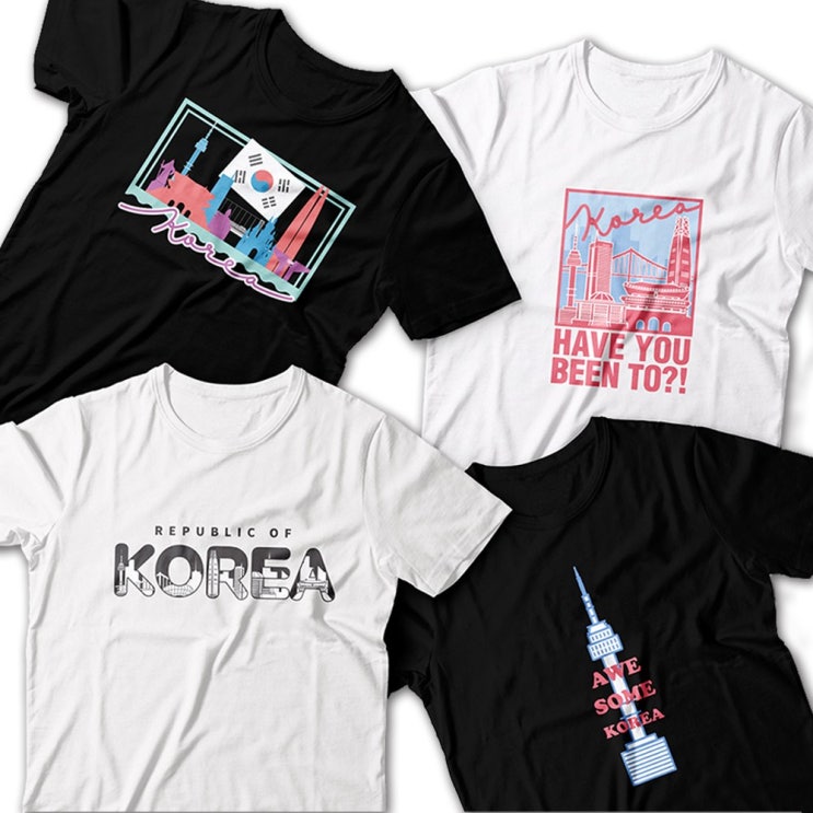 [추천제품] 한국 기념 티셔츠 시티일러스트 외국인선물여행 기념품  9,630원