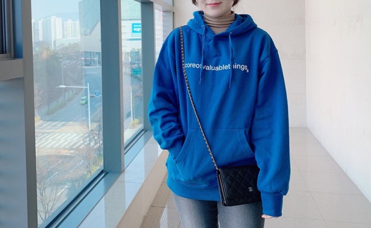  여성 오버핏 후드티 데일리룩 색감예쁜 벗딥 !