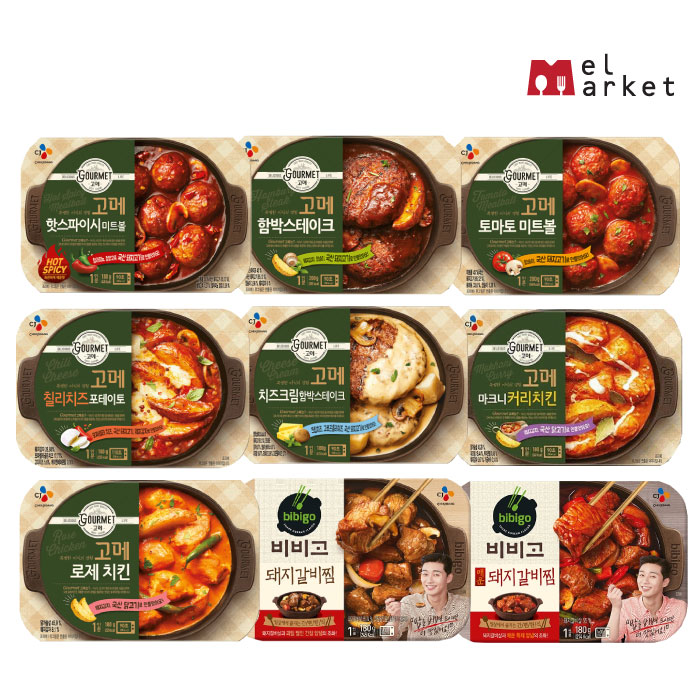   고메 로제치킨 칠리치즈 포테이토 토마토 치즈크림 핫스파이시 함박스테이크 돼지갈비 매운돼지갈비 9종 기타즉석식품 09CJ 고메 매운돼지갈비찜 