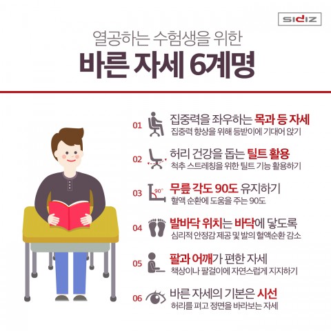 허리는 쫙 펴고 무릎 각도는 직각으로 발바닥은 바닥에 시선은 정면에 두어야