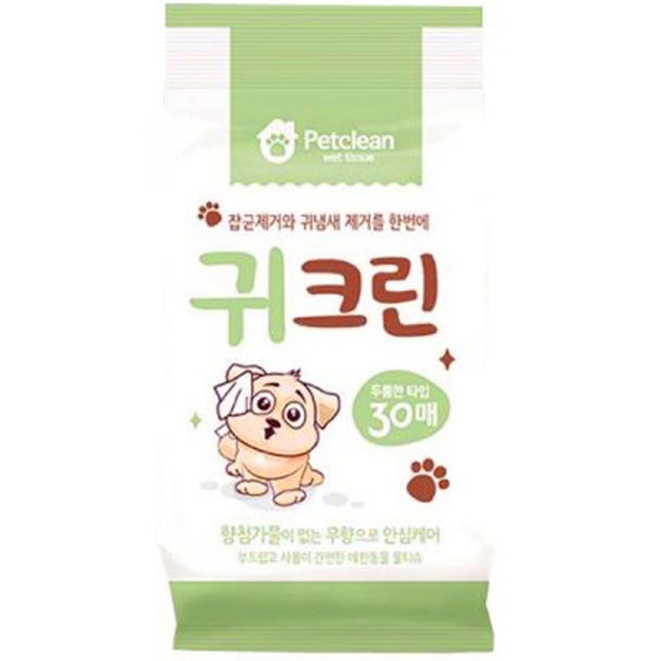  펫크린 강아지 귀세정 티슈 30매 (1,670원)