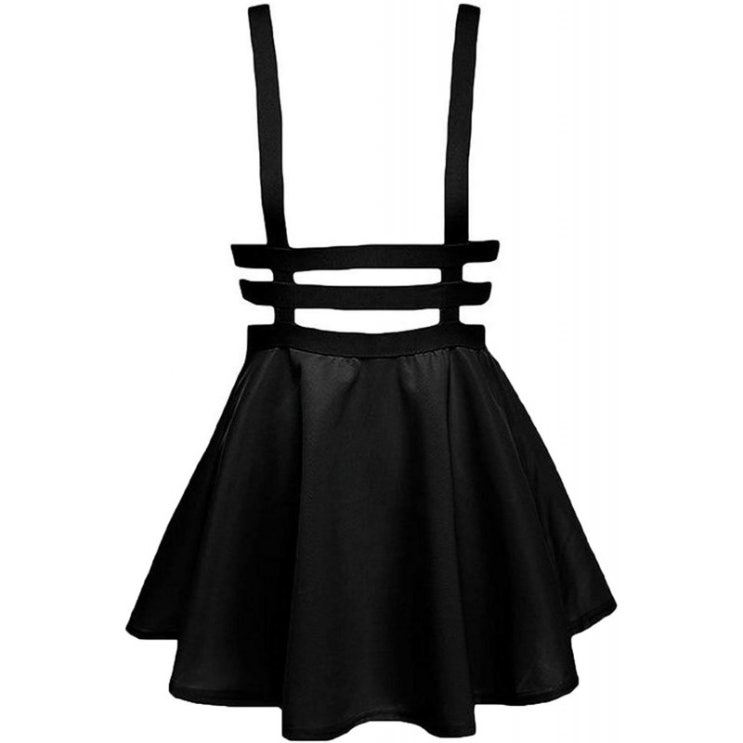   Bluetime 여성 Pleated 짧은 괄호 치마 FBA XXL 블랙 