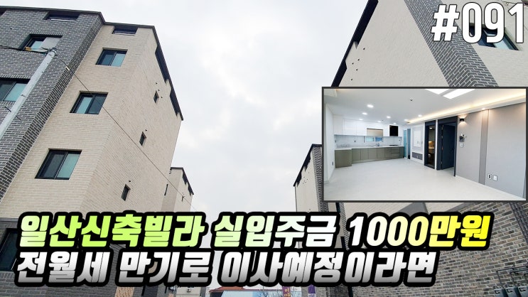  일산신축빌라전월세 만기로 이사예정이라면 한번 구경해보세요 실입주금 1000만원 실29평 더조은집TV