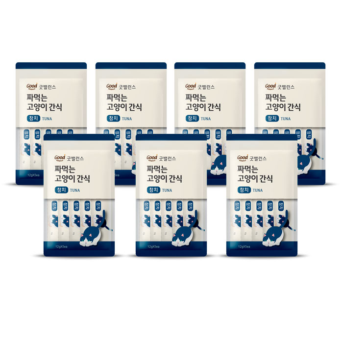 [반려동물용품]  굿밸런스 짜먹는 고양이 간식 12g x 5p 참치 7개입 애완동물