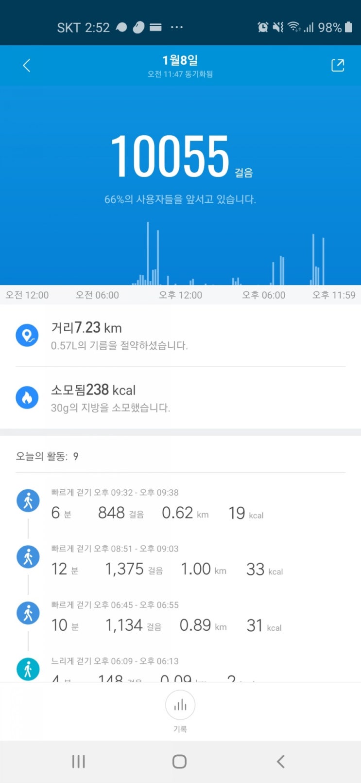  [움직여!퐈이어~]1만보 걷기 보고..어..추워!!