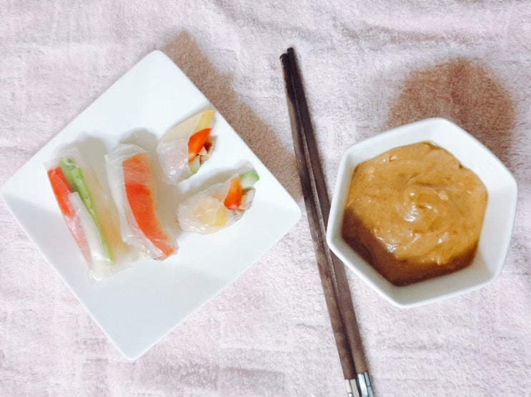  짜투리 야채와 닭가슴살로 월남쌈 만들기