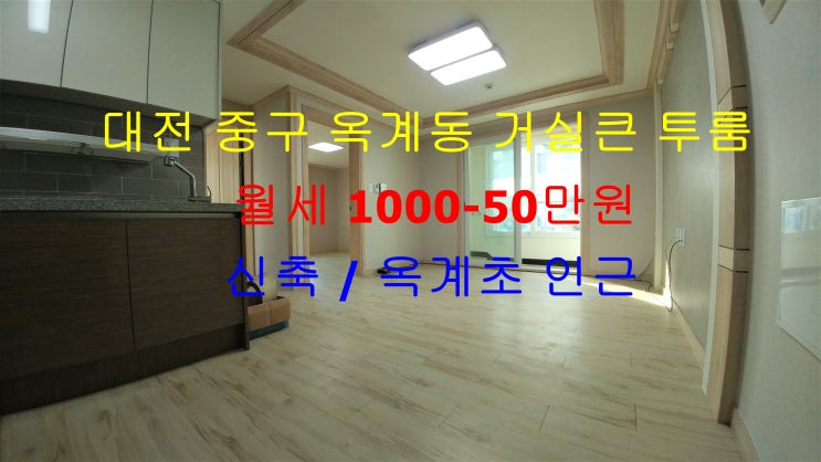  대전 중구 옥계동 옥계초 인근에 있는 신축 거실큰 투룸 월세 매물입니다 ^^