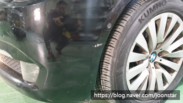  인천 자동차범퍼복원 BMW 750Li 범퍼부품 교환하지 않고 복원수리