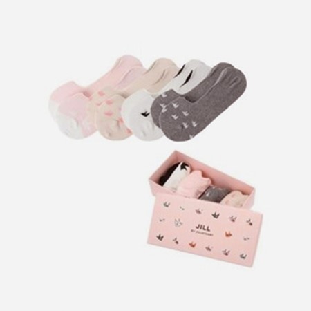  [JILL BY JILLSTUART ACC] 질바이질스튜어트ACC 그레이 오이프린트 덧신양말 4종세트 JLSS9F001G2 (11,480원)
