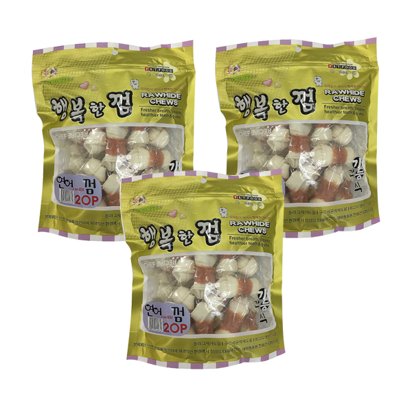  [반려동물용품]  쉐프의 레시피 행복한껌 강아지 간식 20p 연어 3개입 애완동물