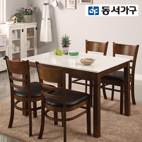  [상품정보] 동서가구 케빈4인하이그로시 식탁테이블 DF903836 네추럴 