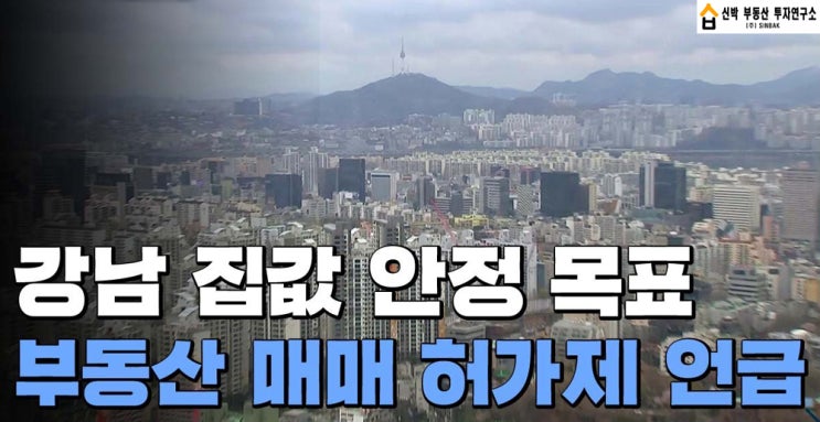  "부동산 매매 허가제"까지 언급한 부동산정책