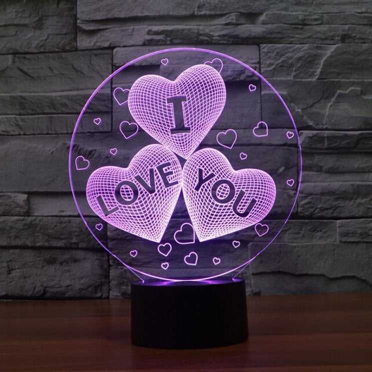 [발렌타인데이]  발렌타인 데이 선물 나는 당신을 사랑합니다 다채로운 3d 홀로그램 램프 usb 아크릴 조명 파티 호의 여자 친구 선물 선물 기념일 1개 7  강력 추천 합니다!