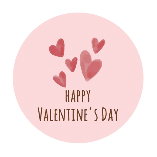 [발렌타인데이]  도나앤데코 사랑가득 발렌타인 데이 수채화느낌의 하트 5cm원형 스티커 혼합 색상 60개입  강력 추천 합니다!
